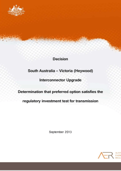 Heywood RIT-T determination - Australian Energy Regulator