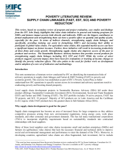 POVERTY LITERATURE REVIEW: SUPPLY CHAIN LINKAGES