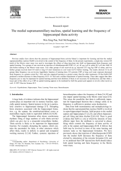 The medial supramammillary nucleus, spatial learning