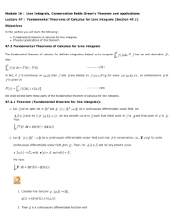 Lecture 47 : Fundamental Theorems of Calculus for Line