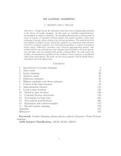 ON LANDAU DAMPING Contents 1. Introduction to
