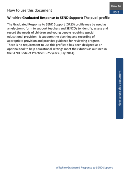 The pupil profile - Wiltshire Local Offer