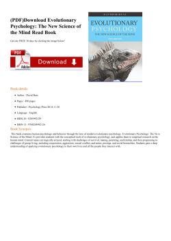 Download Evolutionary Psychology: The New