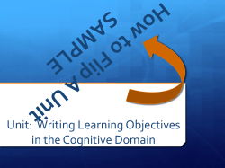 Sample - Bloom`s Taxonomy