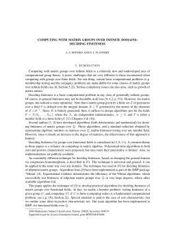 COMPUTING WITH MATRIX GROUPS OVER INFINITE DOMAINS