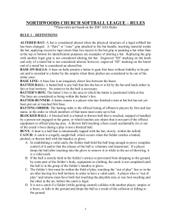 rule 1 &ndash; definitions - Northwoods Church Softball League