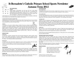 Sports Newsletter Autumn 2015