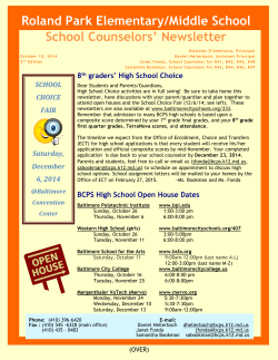 BCPS High School Open House Dates