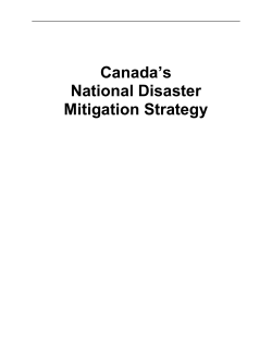 Canada`s National Disaster Mitigation Strategy