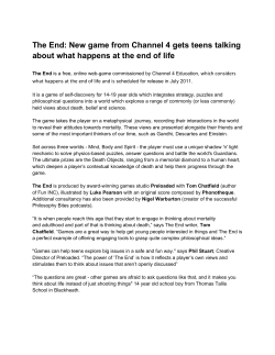 The End: New game from Channel 4 gets teens talking about what