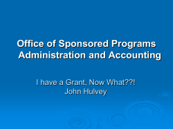 Office of Sponsored Programs Administration and Accounting
