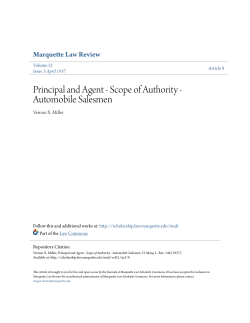 and Agent - Scope of Authority - Marquette Law Scholarly Commons