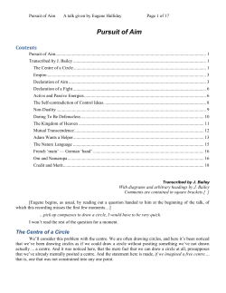 Pursuit of Aim - Eugene Halliday