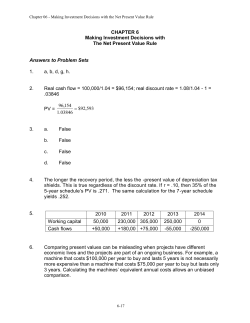 Chapter 06 - Making Investment Decisions with the Net Present