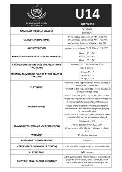 GAMEDAYS (REGULAR SEASON) GAMES` STARTING TIMES AGE