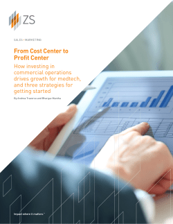 From Cost Center to Profit Center