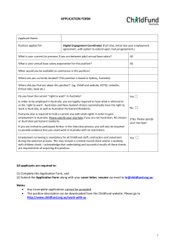 APPLICATION FORM Applicant Name: Position applied for: Digital