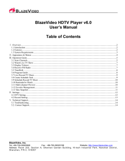 BlazeVideo HDTV Player User`s Manual ()