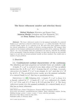 The linear refinement number and selection theory