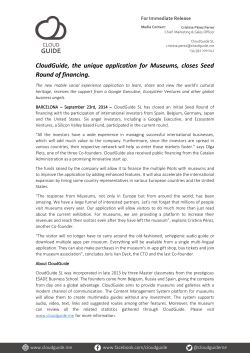 CloudGuide, the unique application for Museums, closes Seed