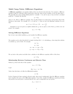 Difference Equations