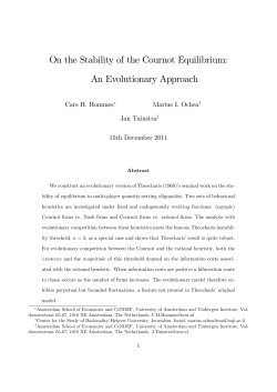 On the Stability of the Cournot Equilibrium: An