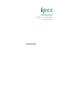 Quality Strategy - Independent Police Complaints Commission
