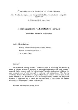 Sharing economy - Olivier Babeau