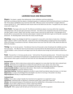 lacrosse rules and regulations