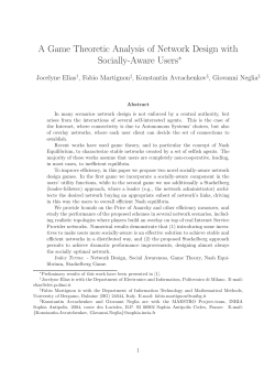 A Game Theoretic Analysis of Network Design with - Sophia
