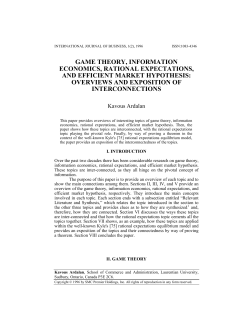 game theory, information economics, rational expectations, and