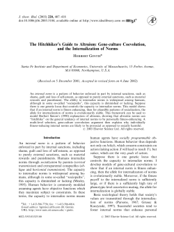 The Hitchhiker`s Guide to Altruism: Gene