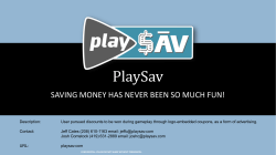 PlaySav Pitch Deck 2015