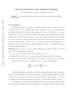 The unconditional basic sequence problem
