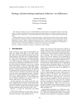 Strategy selection during exploratory behavior: sex - Serval