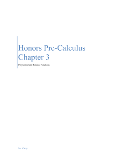 Honors Pre-Calculus Chapter 3