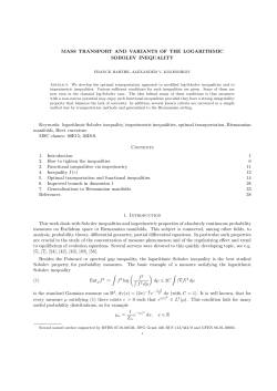 MASS TRANSPORT AND VARIANTS OF THE LOGARITHMIC