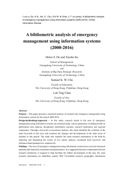 A bibliometric analysis of emergency management using