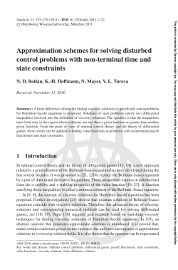 Approximation schemes for solving disturbed control