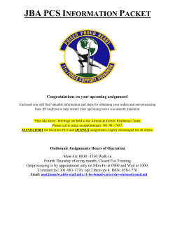 JBA PCS Information Packet Congratulations on