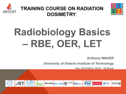RBE, OER, LET Anthony WAKER University of