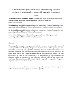 A multi objective optimization model for redundancy allocation