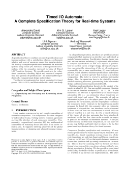 Timed I/O Automata: A Complete Specification Theory for Real
