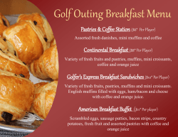 Golf Outing Breakfast Menu