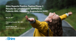 Shire Reports Positive Topline Phase 3 Results for Lanadelumab