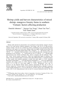Shrimp yields and harvest characteristics of mixed shrimp