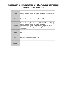 Title India`s medium fighter purchase : strategic considerations
