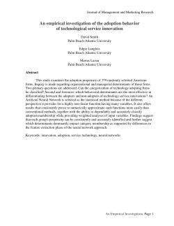 An empirical investigation of the adoption behavior of technological