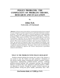 POLICE PROBLEMS: THE COMPLEXITY OF PROBLEM THEORY