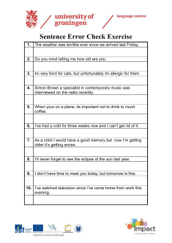 Sentence Error Check Exercise